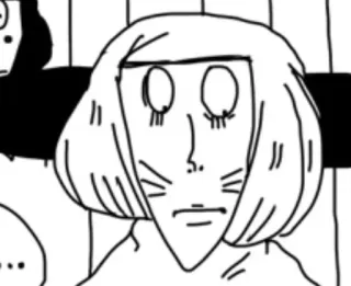 😨 Illustration, Dessin animé, Dessin, Monochrome, Animé whatsapp sticker