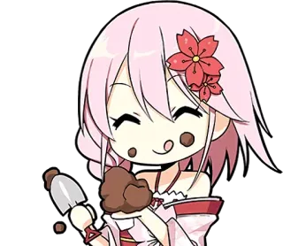 😋 Anime, Garota, Chibi, Fofo, Sakura, Kawaii, Desenho animado, Comida whatsapp sticker