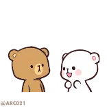 😽 bear, cute, animal, cartoon, illustration, friendship telegram sticker