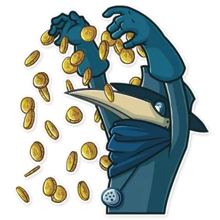 💰 Pestdokter, Munten, Geld, Dokter, Epidemie, Ziekte, Medisch telegram sticker