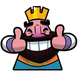 👍 King Clash Royale クラッシュ・ロワイヤル, 王, いいね, 幸せ, キャラクター, ゲーム telegram sticker