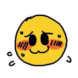 😳 Emoji, Mignon, Jaune, Rougir, Timide, Visage telegram sticker