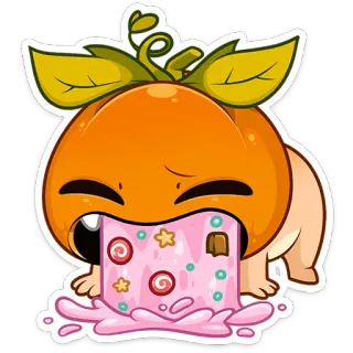 🎃 かぼちゃ, 嘔吐, 漫画, モンスター, かわいい, 病気, 絵文字 telegram sticker