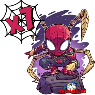 🕸 Spider-Man X7 Spider-Man, Marvel, Superhero, Sticker, Cartoon telegram sticker