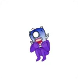 😨 mostro, spaventato, cartone animato, creatura, paura, blu, viola telegram sticker