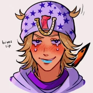 ✨ Johnny Joestar JoJo's Bizarre Adventure bites lip Anime, Manga, Johnny Joestar, Gryzie wargę, Jojo, JJBA telegram sticker