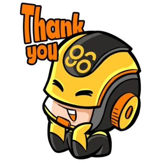 😍 Thank you danke, dankbarkeit, roboter, helm, comic telegram sticker