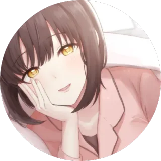 😏 anime, chica, mujer, retrato, personaje, ilustración telegram sticker