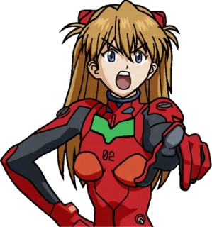 😠 Asuka Langley Soryu Neon Genesis Evangelion Anime, Fille, Asuka, Evangelion, Personnage telegram sticker