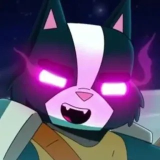 😈 chat, dessin animé, animal, science-fiction whatsapp sticker