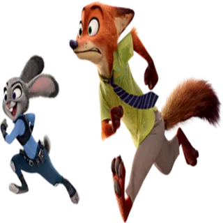🏃‍♂ Judy Hopps Zootopia zootopia, nick wilde, judy hopps, running, cartoon, animation, disney telegram sticker
