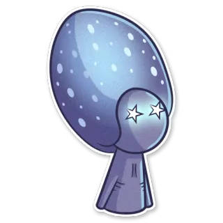 🤩 créature, dessin animé, alien, étoile telegram sticker