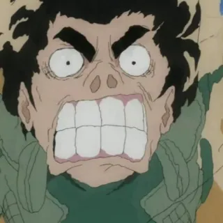 😬 Might Guy Naruto anime, facial expression, character, Might Guy telegram sticker