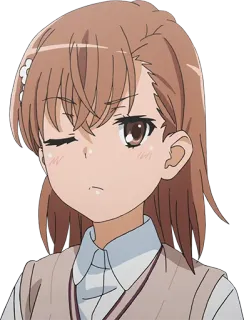 😉 Mikoto Misaka A Certain Scientific Railgun อนิเมะ, ผู้หญิง, มิซากะ, เรลกัน, ตัวละคร, ผมสีน้ำตาล telegram sticker