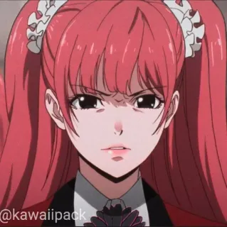 🥢 @kawaiipack anime, cartoon, kakegurui, kawaii, pink hair, girl telegram sticker