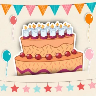 🎂 birthday, cake, celebration, candles, party, festive whatsapp sticker