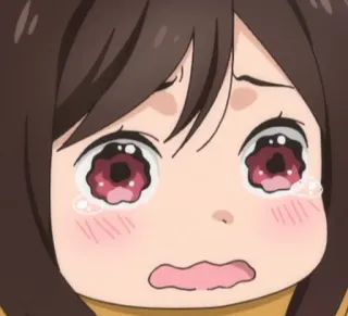 😢 anime, crying, sad, girl, tears, emotion, expression telegram sticker