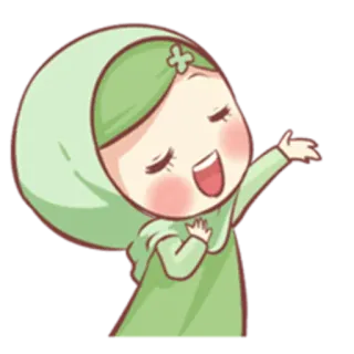 💁 Hidżab, Dziewczyna, Muzułmanin, Islam, Kreskówka, Słodkie telegram sticker