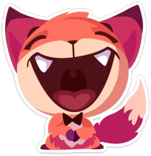 😆 volpe, animale, carino, cartone animato, adesivo, kawaii telegram sticker