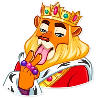 🤢 лев, король, корона, животное, жест, смешной telegram sticker