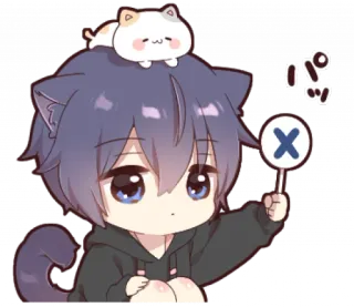 🎱 パッ animé, chat, mignon, chibi, kawaii telegram sticker