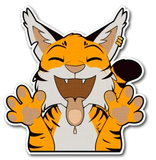 😝 tiger, cartoon, animal, funny, happy, cute, furry telegram sticker
