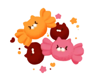 😣 ลูกอม, ขนมหวาน, ของหวาน, คาวาอิ, น่ารัก, ของหวาน whatsapp sticker