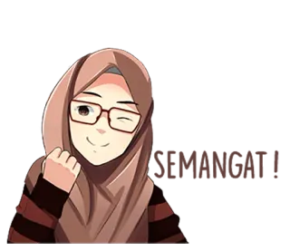 😉 femme, hijab, musulman, dessin animé, lunettes telegram sticker