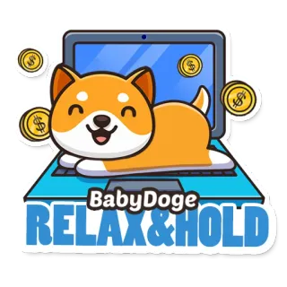 💻 BabyDoge RELAX&HOLD doge, babydoge, crypto, currency, relax, hold, meme telegram sticker