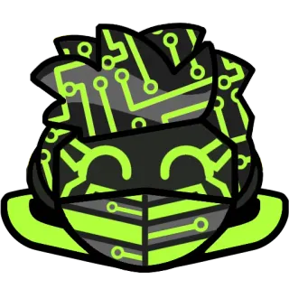 😄 circuit, technologie, robot, cybernetisch, futuristisch, neon, groen telegram sticker