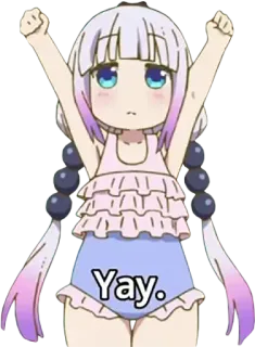 🙌 Yay. Anime, Chica, Feliz, Lindo whatsapp sticker