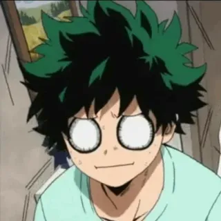 ⛓ Izuku Midoriya My Hero Academia Anime, Charakter, Lustig, Ausdruck, Deku, MHA, My Hero Academia telegram sticker