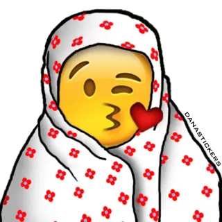😘 emoji, kus, hart, bedekt, deken, knipoog telegram sticker