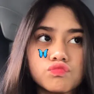💗 mulher, borboleta, retrato, rosto, selfie, beleza whatsapp sticker