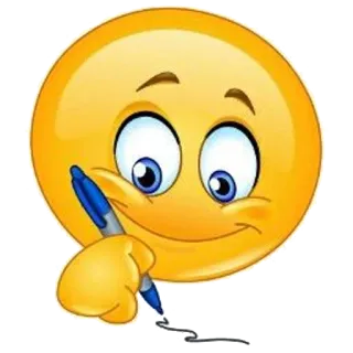 🖋 smiley, emoji, writing, pen, drawing, cartoon whatsapp sticker