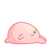 🫠 zeehond, schattig, dier, kawaii, cartoon, roze telegram sticker