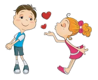 😍 cinta, romantis, ciuman, kartun, hati, kasih sayang telegram sticker