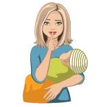 🤫 woman, baby, shhh, silence, finger, quiet, mother, child telegram sticker