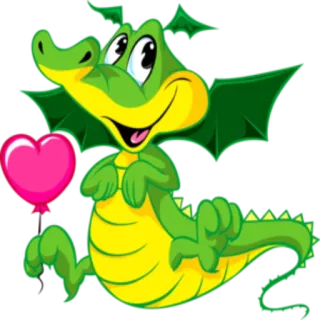 💝 dragón, dibujos animados, animal, lindo, corazón telegram sticker