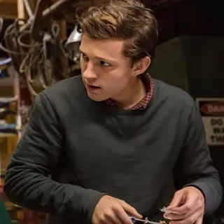 😐 Peter Parker Spider-Man peter parker, spider-man, tom holland, marvel, héros, film telegram sticker