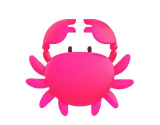 🦀 granchio, rosa, animale, creatura marina telegram sticker