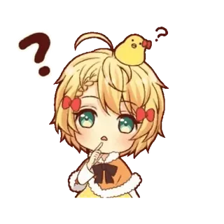 ❔ domanda, chibi, anime, carino, illustrazione whatsapp sticker