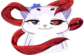 😐 gato, anime, monstro, tentáculos, desenho animado, adesivo whatsapp sticker