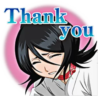 ☺️ Thank you Anime, Danke, Mädchen, Fröhlich, Rosa telegram sticker