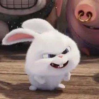 😠 Snowball The Secret Life of Pets lapin, lapinou, animal de compagnie, animal, dessin animé, mignon, animation telegram sticker