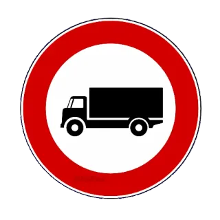 🚚 ciężarówka, zakaz wjazdu ciężarówek, znak drogowy, zakaz, znak drogowy telegram sticker