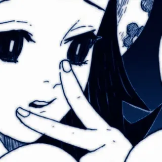 ✉️ Anime, Dziewczyna, Znak pokoju, Rysunek, Manga telegram sticker