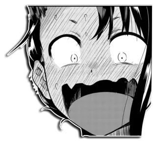 😱 anime, manga, przestraszony, zszokowany, reakcja, ekspresja telegram sticker