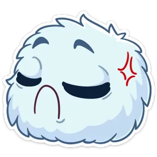 ☹️ Emoji, Esponjoso, Enojado, Lindo, Expresión, Dibujo animado telegram sticker