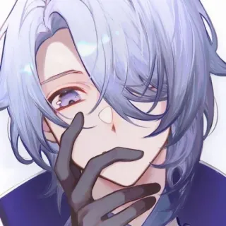 ✨ Anime, Männlich, Charakter, Porträt, Handschuhe whatsapp sticker